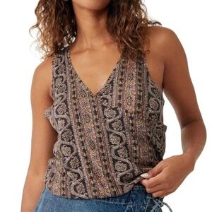 Free People Your Twisted Tank Top Black Combo Women Size Medium
